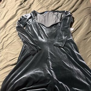 Chic Metallic Long Sleeve Dress